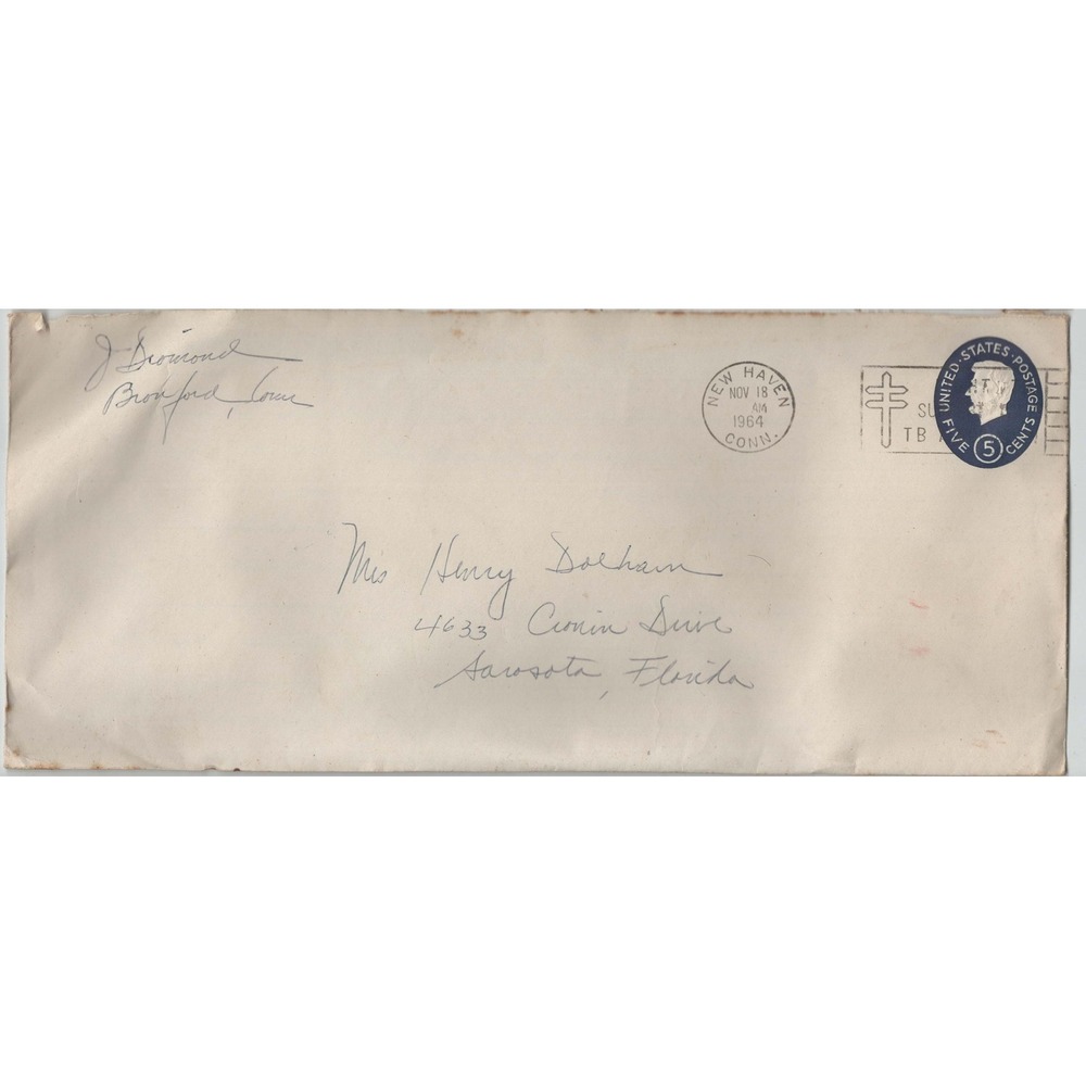 Lot of 13 Vintage Mailed Envelopes Covers 1950s-1980s Sarasota Florida Postmarks - Picture 9 of 14